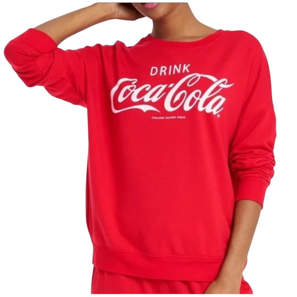 Coca-Cola Womens Red Graphic Sweatshirt Drink Coke Classic Logo Medium RN 117508 - Picture 9 of 9